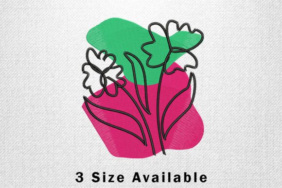 Abstract Floral Line Art: A Charming Embroidery Design