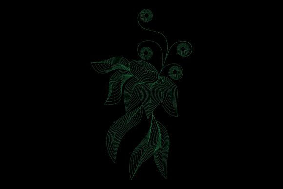 Abstract Linework Flower: A Modern Embroidery Gem