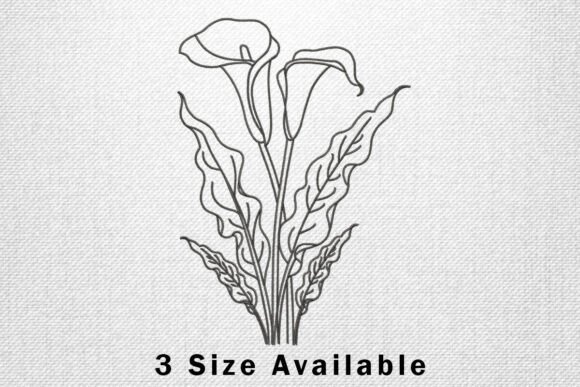 Charming Calla Lily Line Art for Embroidery