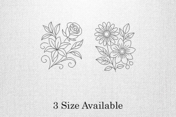 Charming Daisy Rose Outline Embroidery Set