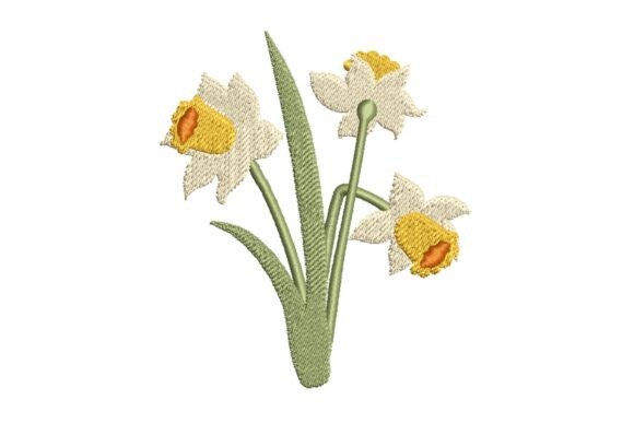 Elegant Daffodils: A Springtime Embroidery Delight