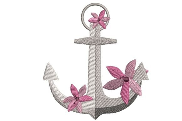 Elegant Floral Anchor for Nautical-Themed Merch