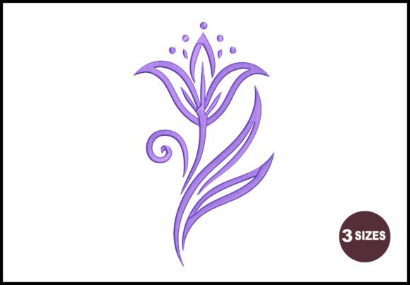 Elegant Purple Swirl Flower for Holiday Embroidery