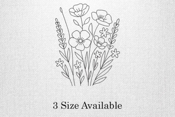 Floral Outline: A Charming Embroidery Design