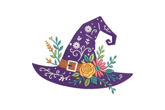 Floral Witch Hat Embroidery: A Magical Addition