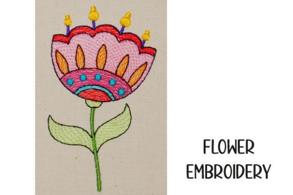 Folk Flower Country Style: A Charming Embroidery Design