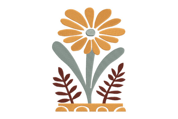Modern Flower: A Stylish Embroidery Design for Apparel