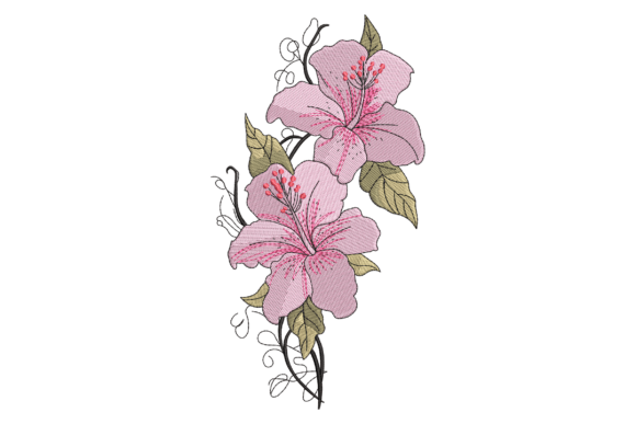 Pink Lily Flower: A Versatile Embroidery Design