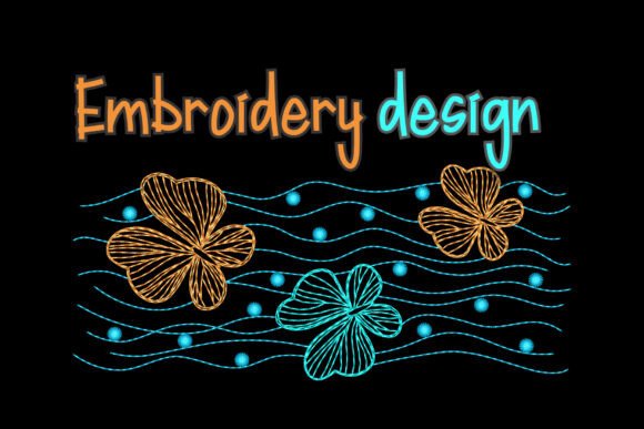 Tropical Wave: A Bold and Flowing Embroidery Design