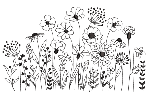Wildflower Garden: A Delicate Floral Embroidery Design